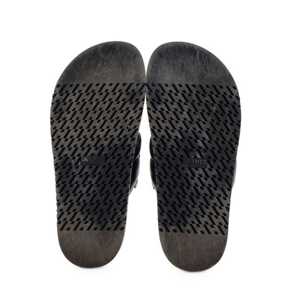 Hermes Women's Extra Sandals Leather Black - Picture 4 of 4